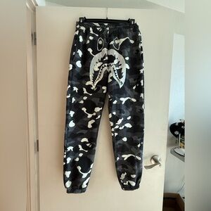 A bathing Ape Men's Camouflage Joggers with glowing in dark